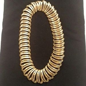Brushed Gold Tone Statement Necklace
